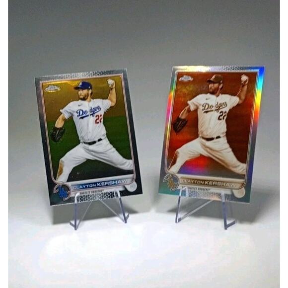 2 Topps Chrome Clayton Kershaw Cards - Sepia REFRACTOR And Base Topps Chrome... - Picture 2 of 5